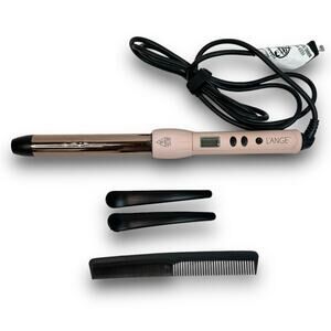 L'Ange Hair Lustre Curling Wand Titanium Barrel 1.25" All Hair Types Pink Handle